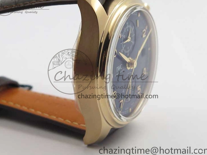 MIROTIME 0108 Portugieser Chrono  42 IW390406 RG ZF 1:1 Best Edition Blue Dial on Brown Leather Strap A Durable 7129